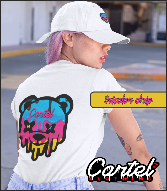 Woman White T-Shirt "Tricolor Panda"